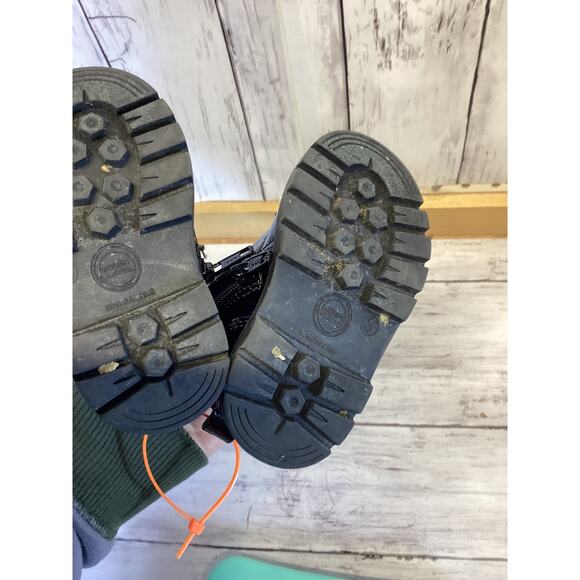 Wonder Nation Toddler Girls Black Patent Leather Lace-Up Combat Boots - Size 3 - Picture 4 of 5